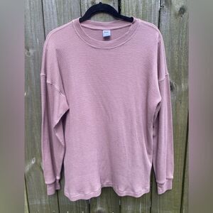 Aritzia TNA Waffle Raglan Purple Long Sleeve Top Womens Sz S